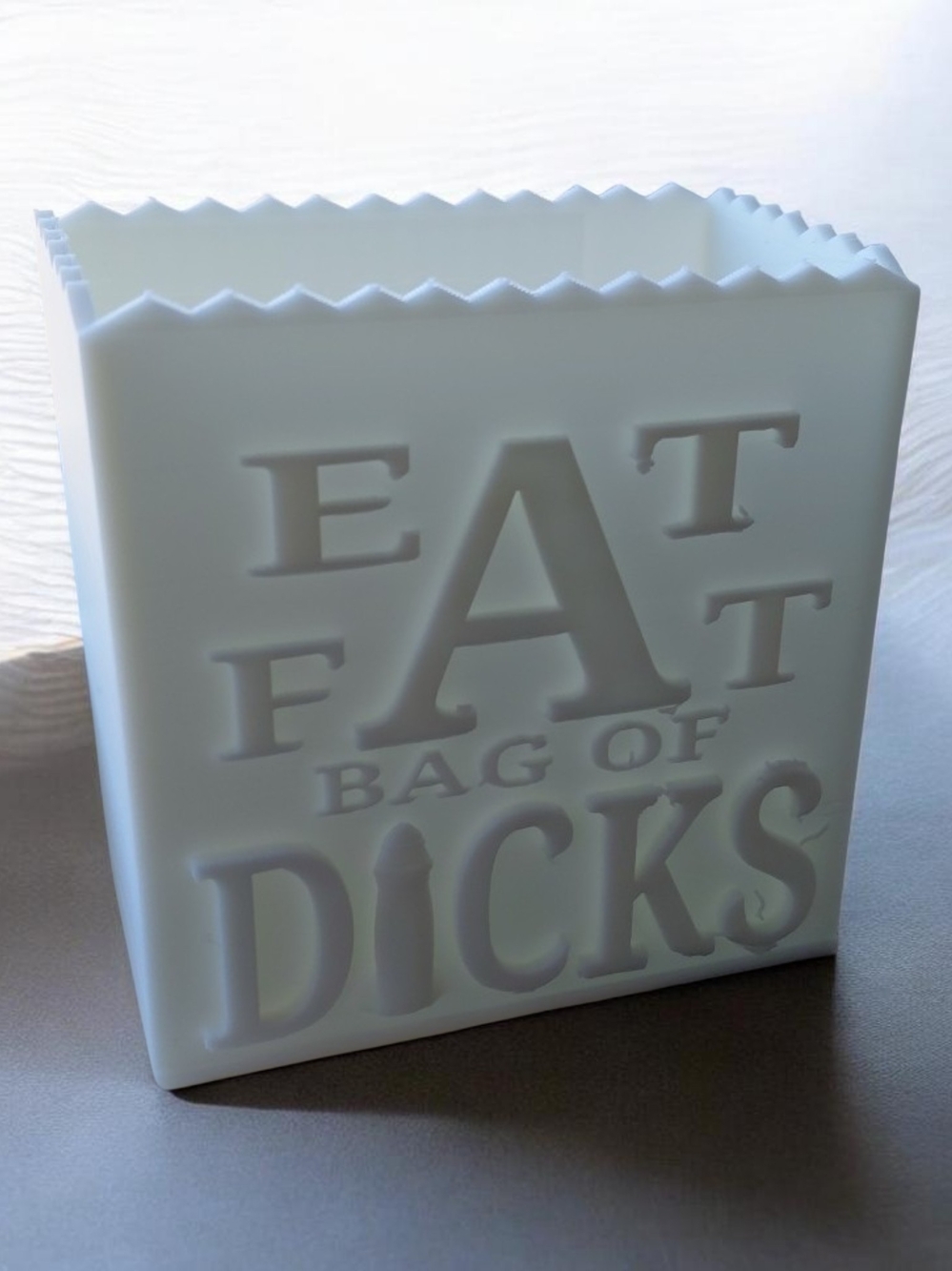 3D Printed Embossed 'Eat A Fat Bag of D' Decorative Box
